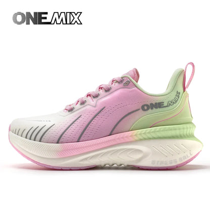 ONEMIX Nouvelles chaussures de course à amorti pour hommes, adaptées aux coureurs intensifs, à lacets, sportives, pour femmes, antidérapantes, d'extérieur, athlétiques, baskets pour hommes