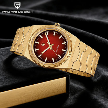 Montre pour homme de luxe PAGANI DESIGN – Édition limitée, verre saphir, cadran rouge, acier inoxydable, étanche – PDYS020