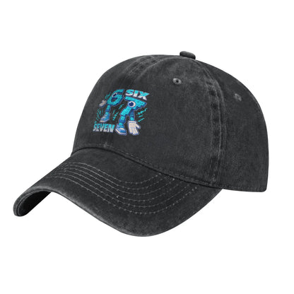 Casquette de baseball « Funny Meme 67 Six Seven 6 7 Italian Brainrot » pour le sport en plein air et au soleil – Casquette trucker délavée pour homme, design classique
