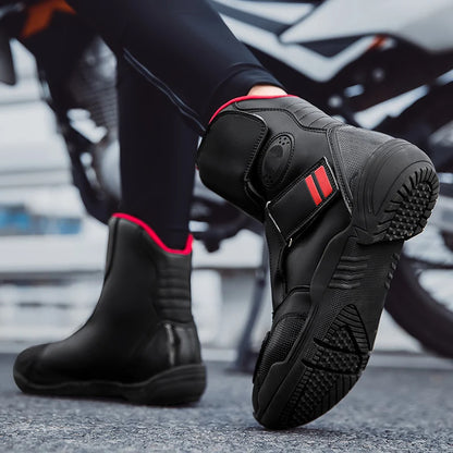 2025 New Men's Motorcycle Boots Outdoors Waterproof Safety Protection Motorcycle Shoes High Quality PU Leather Men Motos Boot