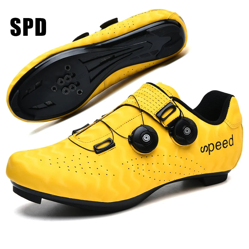 Sapatilhas de Ciclismo Novas para Homem, Auto-Bloqueantes, para Corrida de Estrada, Sapatilhas de Treino sem Bloqueio, Sapatilhas de Ciclismo para Mulher com Encaixes SPD