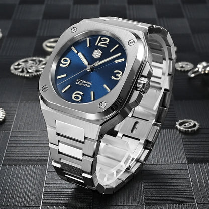 San Martin 40mm Classic Luxury Sport Watch Distinctive Square Case Stainless Steel Men Watch Automatic Mechanical 10 Bar SN0074