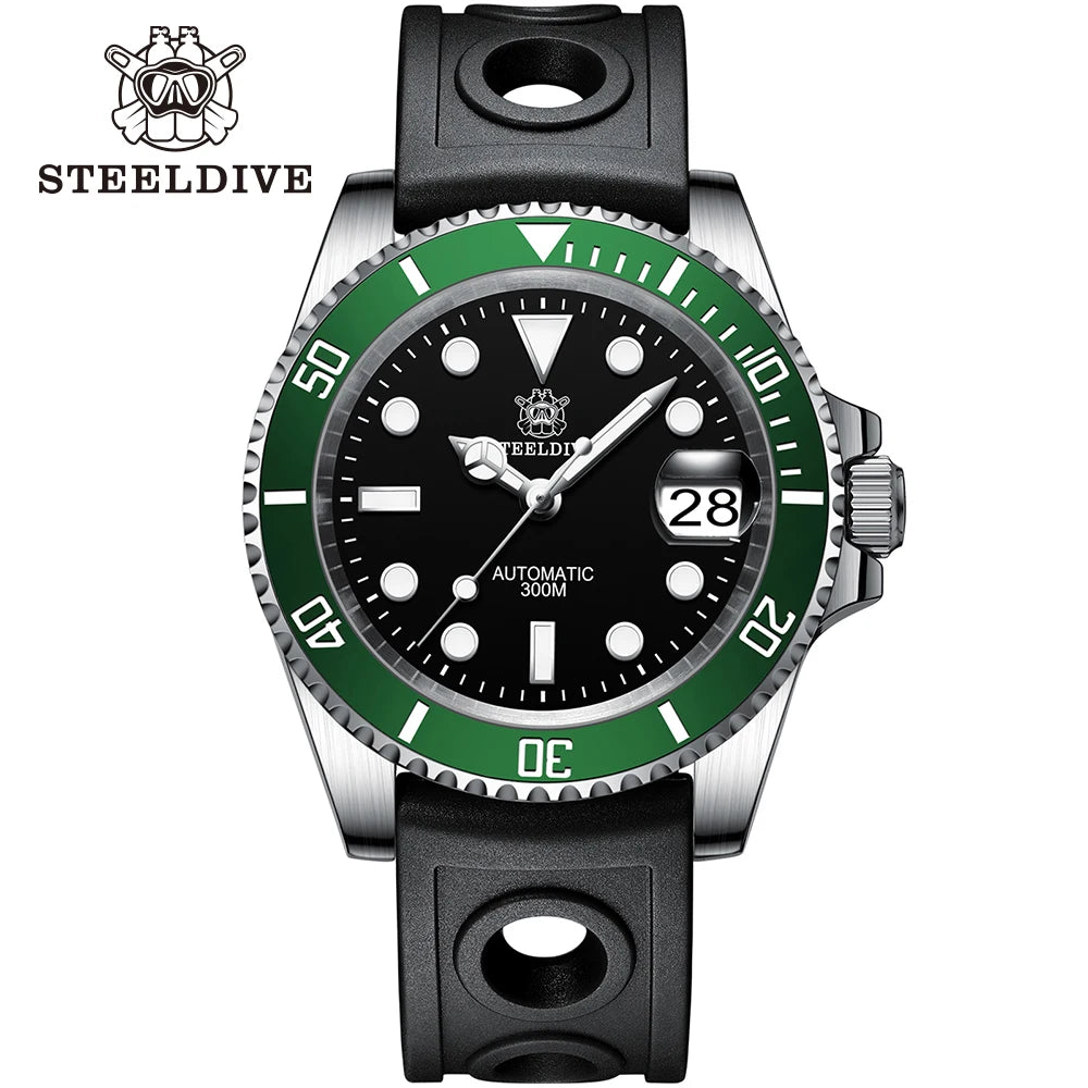 Steeldive Brand Watch SD1953 Water Ghost Diver Watch Men 300M Waterproof Sapphire Glass BGW9 Luminous NH35 Automatic Dive Watch