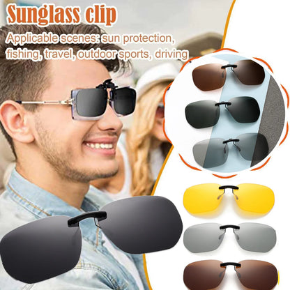 KLASSNUM Driving Clip On Sunglasses for Men Myopia Eyeglasses Polarized Women Square Night Vision Fishing UV400 Sun Glasses 2023