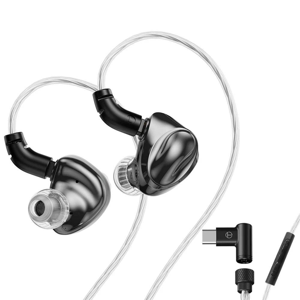 TRN Dolphin Wired Earphones with 10mm Dual Magnetic Dynamic Driver, Liquid Metal HiFi In-Ear Headphones, High Resolution Audio Earbuds