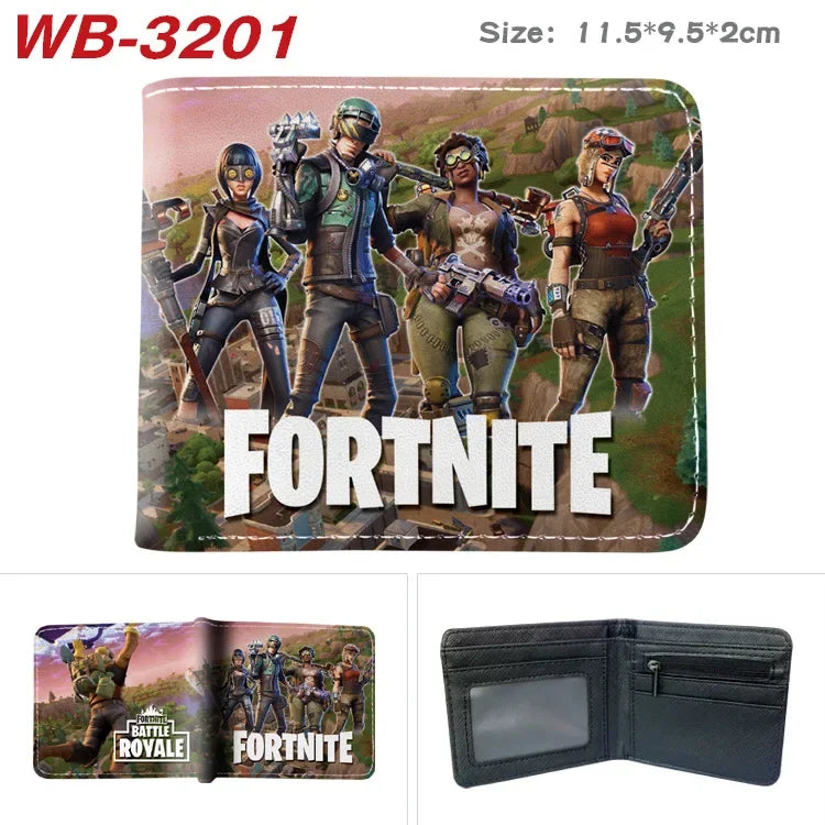 Fortnites Wallets for Kids Anime Fortress Night Wallet Cartoon Card Holder Bag Leather Short Purse Fashion Fold Purses Boys Gift