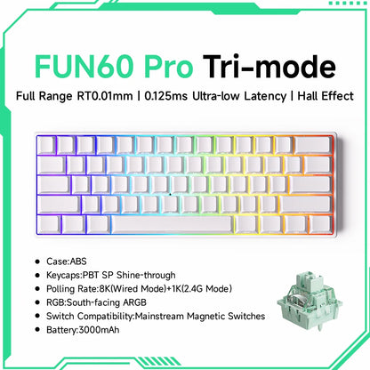 Akko MonsGeek FUN60 PRO&MAX HE Mechanical Keyboard Magnetic Switch 60% Gaming Keyboard Rapid Trigger 8K Custom Keyboard