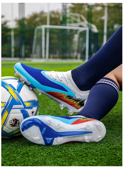 Botas de fútbol para hombre, nuevas, ultraligeras, para entrenamiento al aire libre, dropshipping, zapatillas de fútbol con tacos, clavos largos FG antideslizantes