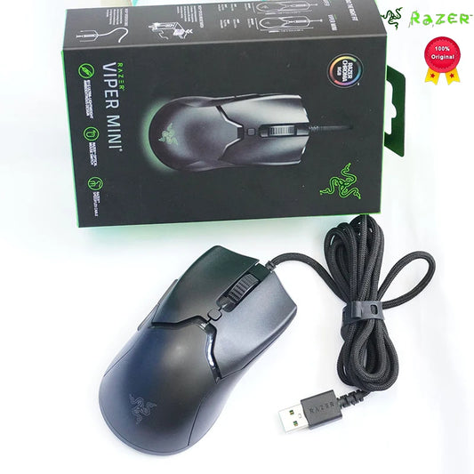 Razer NEW YEAR GIFT Thunder Snake Viper Mini Computer Esports Cable Gaming Mouse Laptop RGB Light, Small Hand Mouse