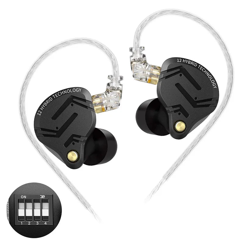 KZ ZS12 PRO X Hybrid Dynamic & Balanced Armature Technology IEM Earphone Upgrade HiFi Bass In Ear Headphone Tuning Wire Headset