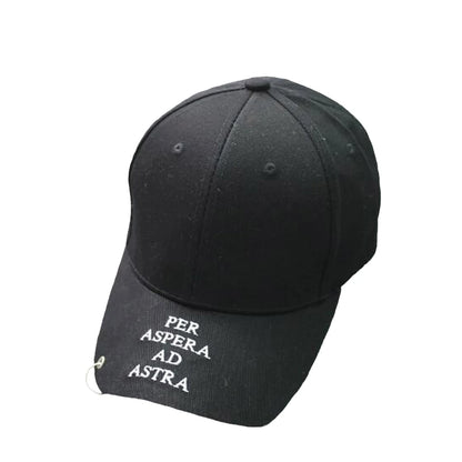 Women Men Hip Hop Kpop Snapback Baseball Cap Solid Color With Ring Sport Dancing Travel Lover Dad Hat Caps Streetwear Adjustable