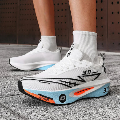 Brand Men's Carbon Plate Running Shoes Soft Cushion Shock Absorbing Sports Shoes Unisex Sneakers Light Anti-Slip Training Shoes