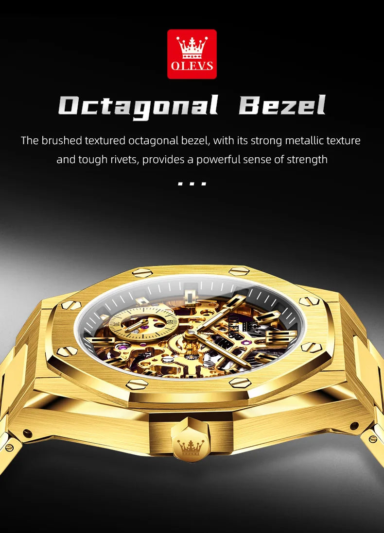 OLEVS 6669 Fully hollow men's watch luxury automatic mechanical watch men's 30M waterproof Man Wristwatches