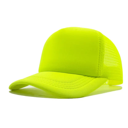 Sponge Mesh Baseball Cap - Unisex Solid Color Trucker Hat Adjustable UV Protection Fashion Breathable Snapback Sun Hat