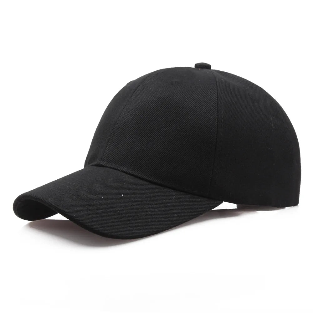 Juoda vienspalvė beisbolo kepuraitė su snapback užsegimu, laisvalaikio hiphopo Dad Hat kepurė vyrams ir moterims, unisex