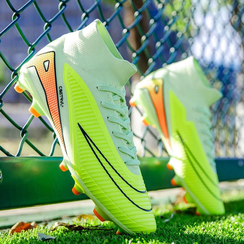 Chaussures de football montantes pour hommes, crampons longs, chaussures de football pour adultes, légères, entraînement sportif professionnel