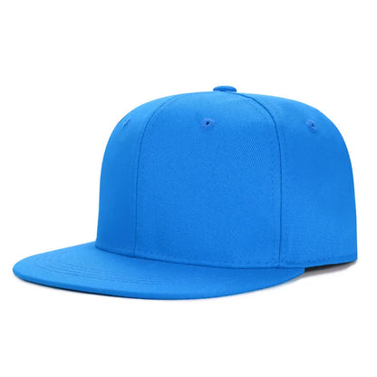 Wholesale 40 Colors Adjustable Flat Peak Snapback Caps Lady Fashion Polyester Plain Baseball Hat Men Hiphop Blank Sport Cap