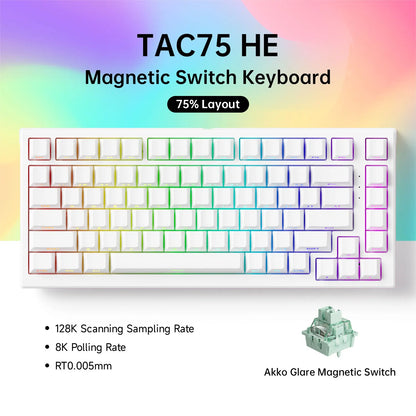 Akko TAC75 HE Magnetic Keyboard 75% Magnetic Switch Rapid Trigger 0.005mm ARGB 8K Polling Rate Wired Gamer Customized Keyboard
