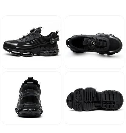 Chaussures de sécurité de travail à bouton rotatif pour hommes, chaussures à bout en acier indestructibles, baskets de travail, bottes de protection, taille 47 48