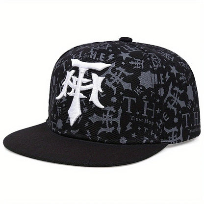 2025 Creative New Baseball Hat T Embroidery Graffiti HipHop Hat Street Fashion Decorative Hat Daily Leisure Flat Edge Hat Unisex