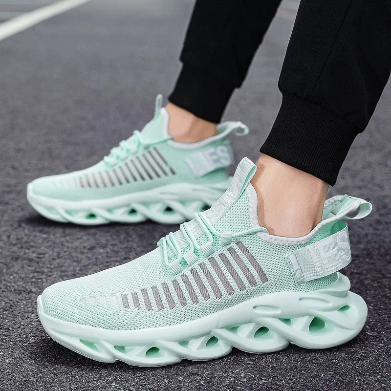 MAEDEF-Baskets confortables et décontractées en maille pour homme, chaussures de course respirantes à plateforme, de sport, de marche et de tennis