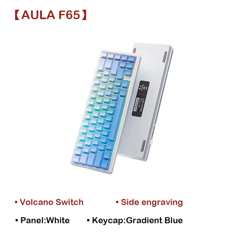 AULA F65 Mechanical Keyboard Three Mode Custom Wireless/Bluetooth/Wired Connection Full Key Hot-swapable Office Gaming Esports