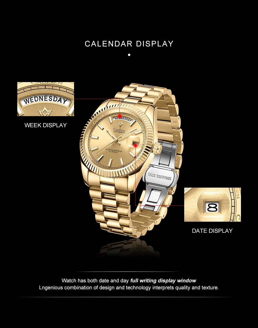 CADISEN DD40 Men's Watches Luxury Automatic Watch Men AR Sapphire Glass Mechanical Wristwatch Men 10Bar MIYOTA 8285 Movement 2023 New
