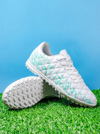Chaussures de football TF multi-terrain adaptables, en tissu PU respirant et doux pour la peau, semelle en caoutchouc antidérapante, stabilité optimale pour l'entraînement quotidien