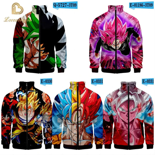 New Fashion Dragon Ball Print Stand Collar Zipper Hoodie Men Women Zipper Hoodies Jackets Produit gaming premium Fraquane