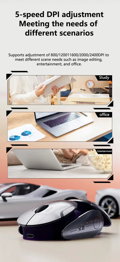 Inphic X2 Tri-Mode Metall-Bluetooth-Funkmaus, leise, wiederaufladbar, E-Sports-Hintergrundbeleuchtung, Gaming-PC- und Laptop-Zubehör, Geschenk