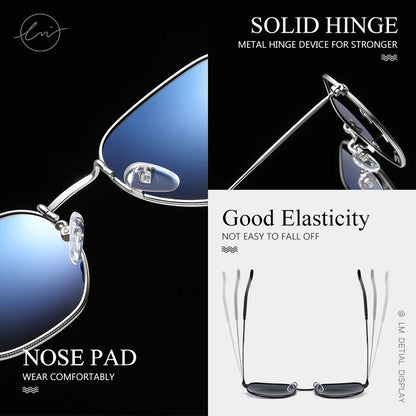 LM New Fashion Women Hexagon Sunglasses Men Retro Polarized Driving Coating Mirror Sun Glasses Goggle UV400 Eyewear gafas de sol