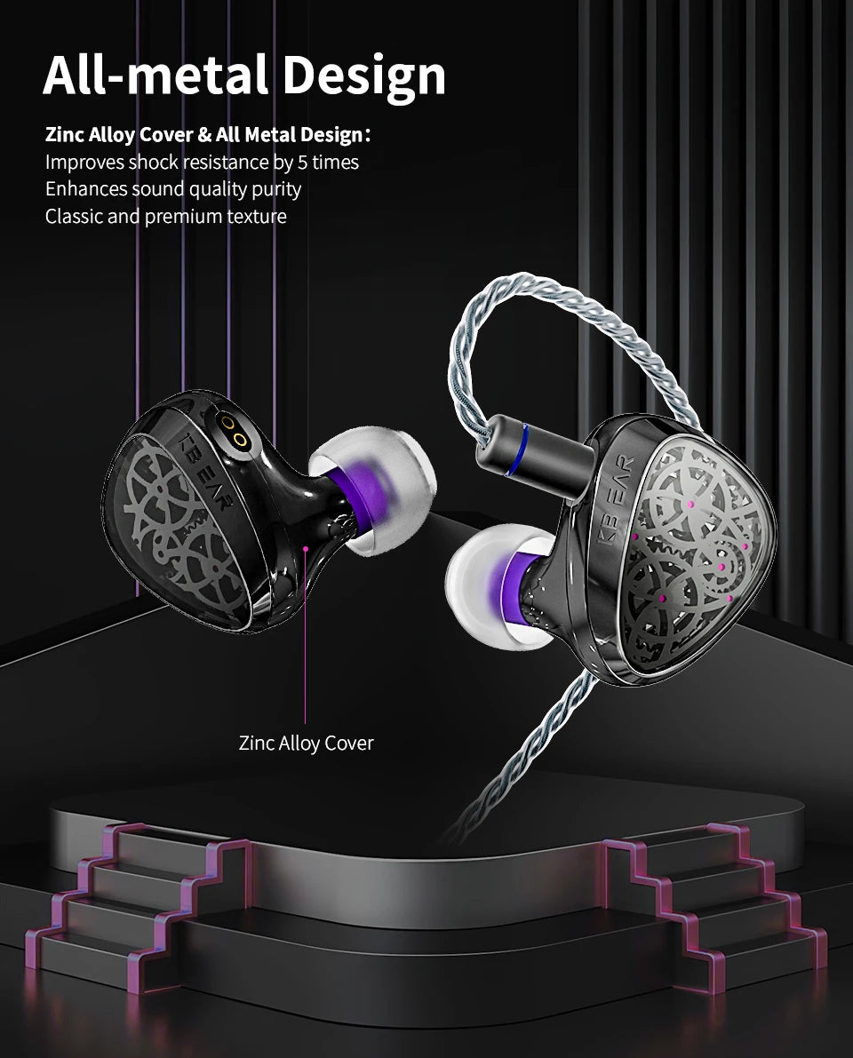 KBEAR Tourbillon-Pro TB-PRO HiFi Wired Earbuds 10mm Dynamic Driver In-Ear Earphones, High Resolution Type-C HIFI Wired Earbuds with PU+PEEK+DLC Diaphragm