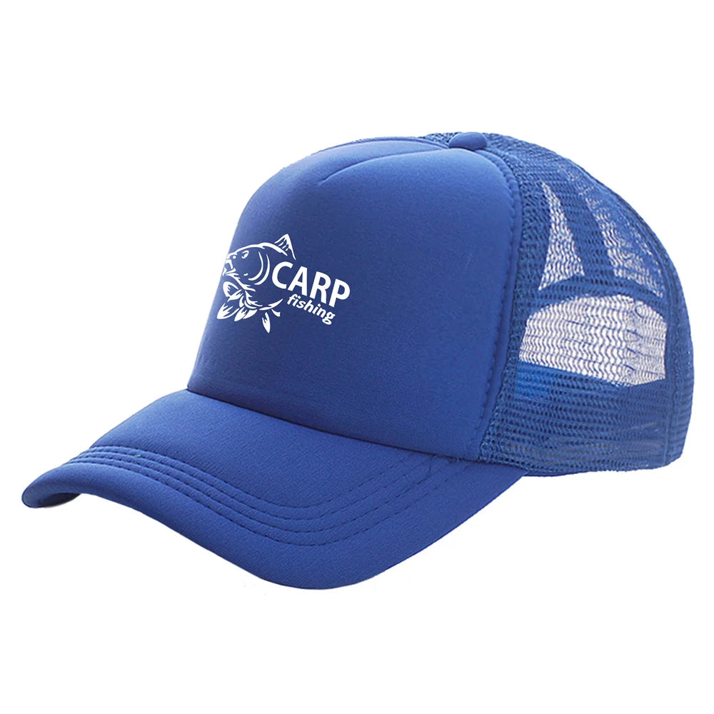 „Carp Fish“ vyriškos „Trucker“ kepurės, juokingos žvejybos motyvais, beisbolo kepurės, vėsios vasarinės unisex kepurės iš tinklelio MZ-169