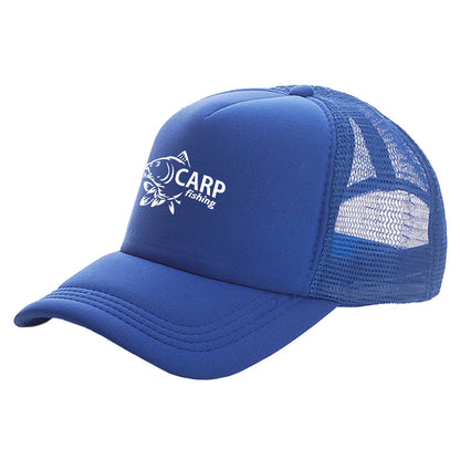 „Carp Fish“ vyriškos „Trucker“ kepurės, juokingos žvejybos motyvais, beisbolo kepurės, vėsios vasarinės unisex kepurės iš tinklelio MZ-169