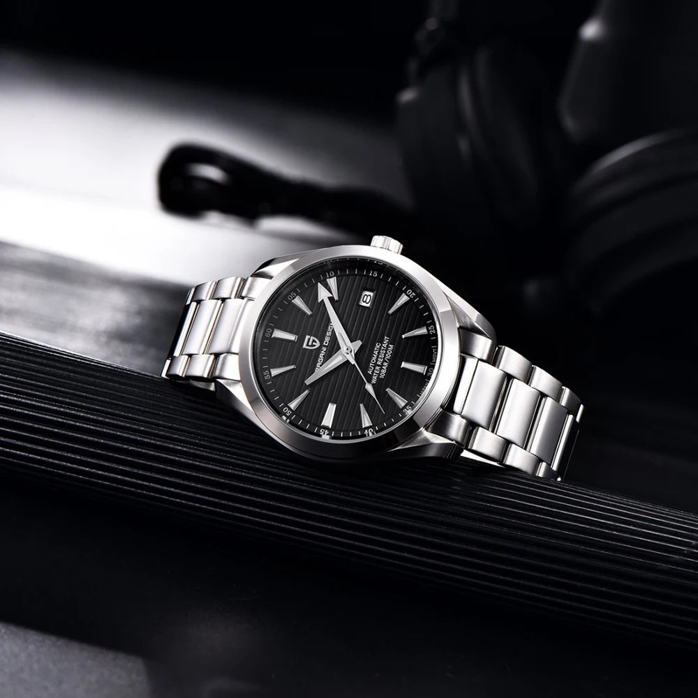 PAGANI DESIGN luxury men’s watch – Mechanical automatic model (calibre 8215), stainless steel, water-resistant, with date display and luminescent hands