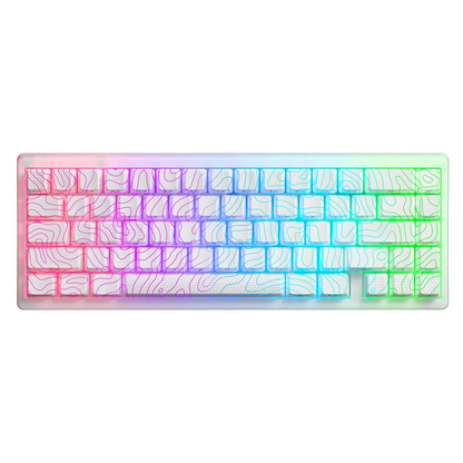 XVX Wireless Mechanical Keyboard M67 JadeStone With IMD-Tech Keycaps Tri-Mode Topographic White Gamer Keyboard Gasket Design