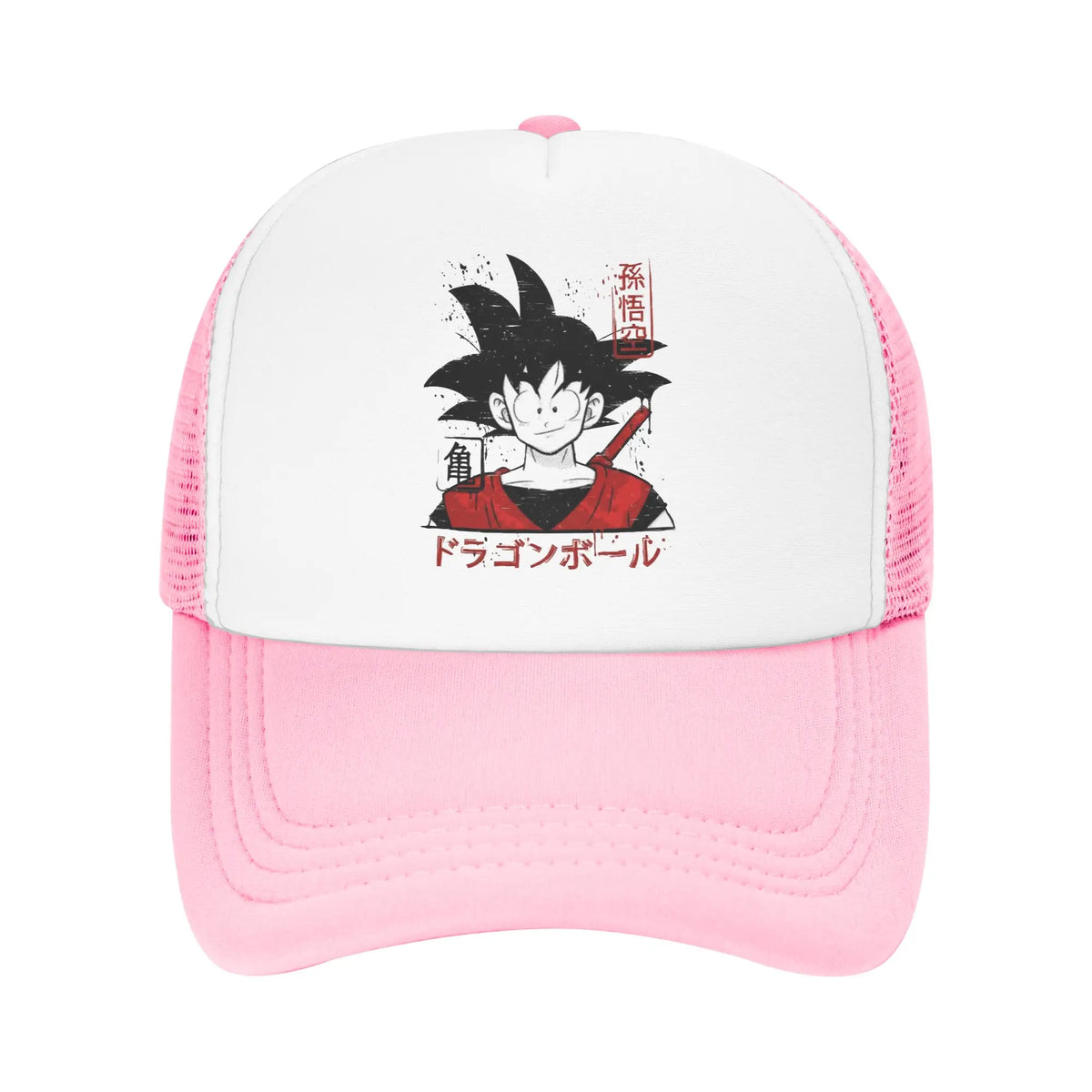 Japońska czapka z daszkiem Goku z serii Dragon Ball Z z siateczką – unisex, modne czapki przeciwsłoneczne, czapki typu snapback, czapki wędkarskie, zimowe czapki typu trucker
