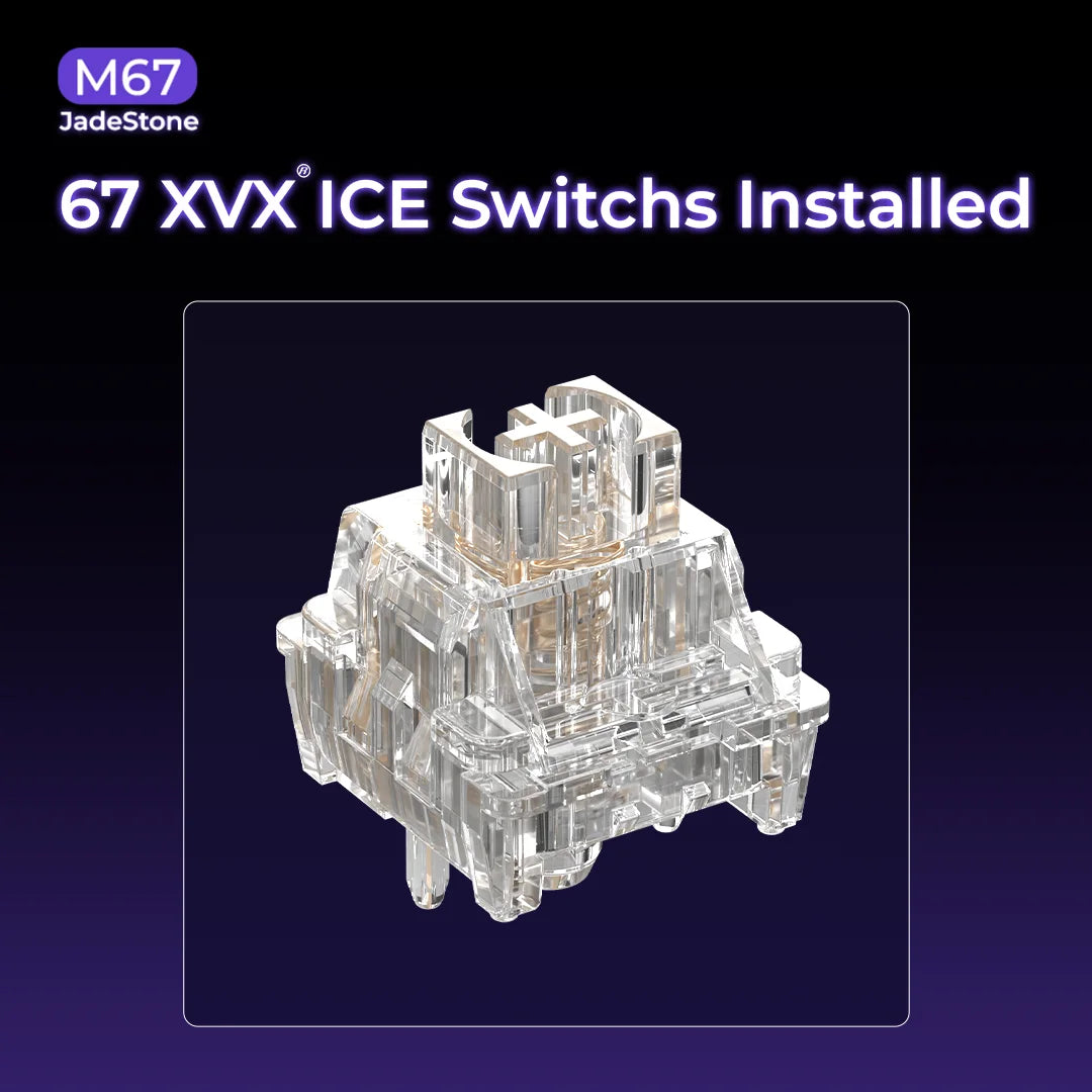XVX M67 JadeStone Mechanical Keyboard 65% Tri-Mode Wireless Keyboard, Hot Swappable RGB Mechanical Keyboard with IMD Keycaps, Gasket Mount Gaming Keyboard