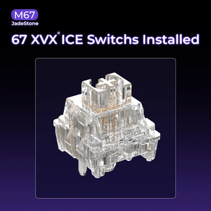 XVX M67 JadeStone Mechanical Keyboard 65% Tri-Mode Wireless Keyboard, Hot Swappable RGB Mechanical Keyboard with IMD Keycaps, Gasket Mount Gaming Keyboard