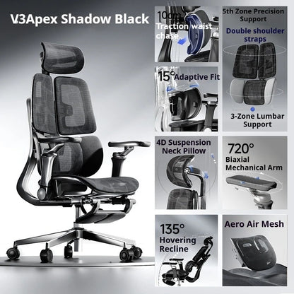 Sedia da ufficio in rete ergonomica executive per computer e gaming, arredo moderno girevole con ruote e regolabile, sedia gaming ergonomica