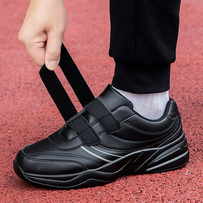 Sneakers da uomo in pelle regolabili con chiusura a strappo, scarpe sportive casual, sneakers bianche, scarpe da ginnastica sportive da uomo