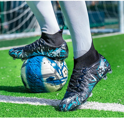 Chaussures de Football pour hommes et femmes, chaussures d'extérieur AG/FG, bottes de Football respirantes, ultralégères, antidérapantes, chaussures d'entraînement de Futsal