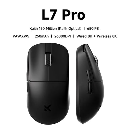 MCHOSE L7 Ultra Wireless Gaming Mouse PAW3395 26K Sensor, 8K Polling, 39g Ultra-Lightweight Tri-Mode Gaming Mouse with Bluetooth, 2.4GHz & Wired