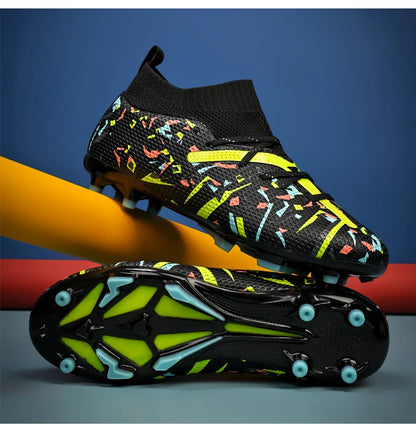 LiXingMing Football Boots Men White Professional High-Tops Soccer Society Cleats Football Shoes Non-Slip Match Training Sneaker
