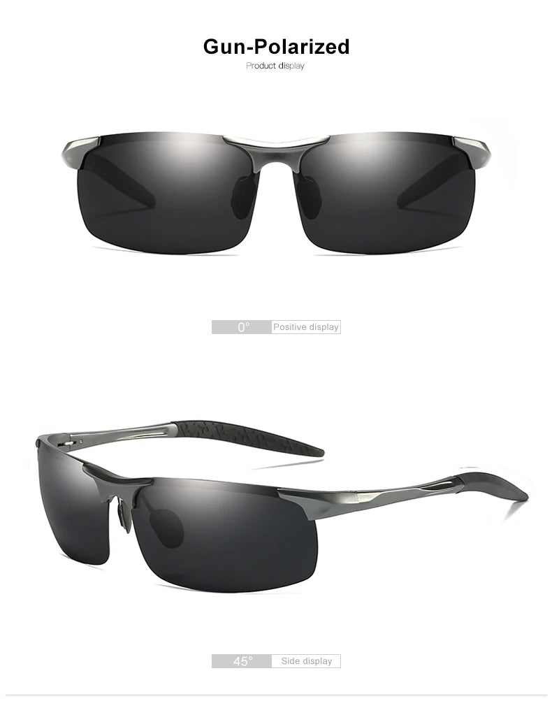 CLLOIO Brand Men's Polarized Sunglasses Aluminum Frame UV400 Anti-Glare Sun Glasses Male Driving Glasses Rimless Oculos De Sol