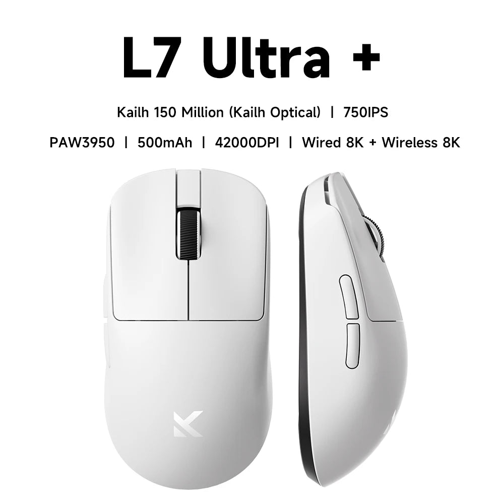 MCHOSE L7 Ultra Wireless Gaming Mouse PAW3395 26K Sensor, 8K Polling, 39g Ultra-Lightweight Tri-Mode Gaming Mouse with Bluetooth, 2.4GHz & Wired