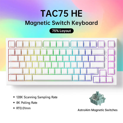 Akko TAC75 HE Magnetic Keyboard 75% Magnetic Switch Rapid Trigger 0.005mm ARGB 8K Polling Rate Wired Gamer Customized Keyboard