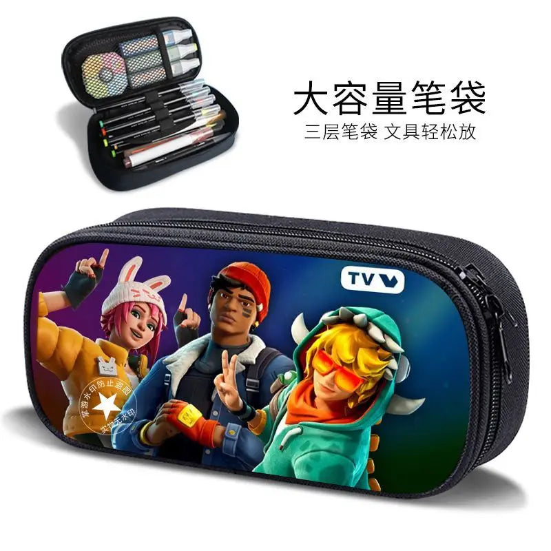 Fortnite new style elementary school student personalized pencil case game peripheral cartoon large capacity stationery bag gift