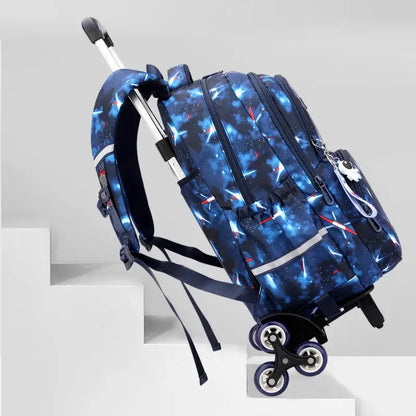 Fortnite Trolley Bag Easy Stair Climbing Anime Waterproof Wheeled Backpack Large Capacity Student Schoolbag Casual Travel Bag