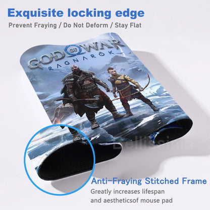 Xxl Mouse Pad God of War Desk Mat Gaming Accessories Keyboard Computer Mousepad Gamer Large Pc Cabinet Office Table Carpet Rug
